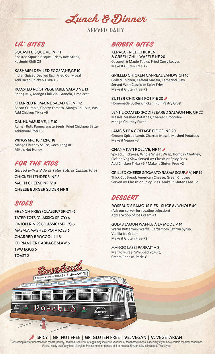 Menus Rosebud Bar & Kitchen